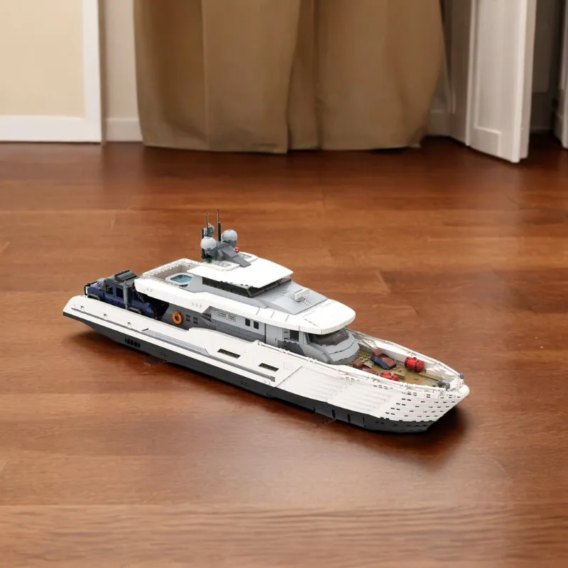 Model Kit Yacht - 4367PCS White Moc Explorer Yacht Luxury